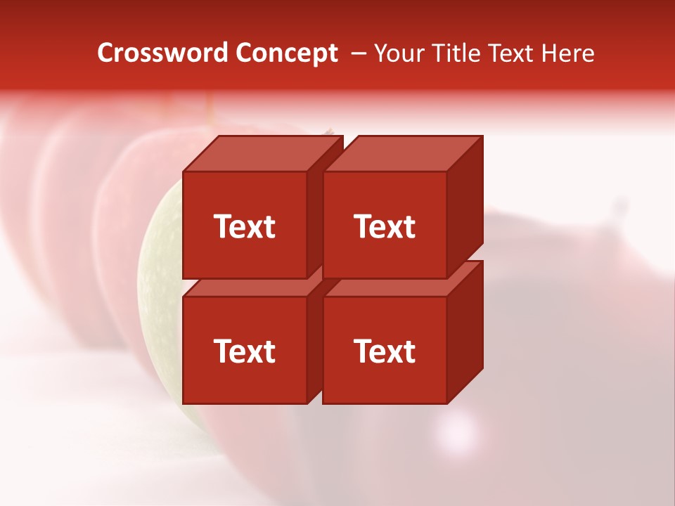 A Green Apple Is The Odd One Out In A Line Of Red PowerPoint Template