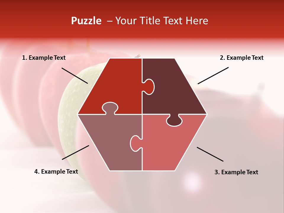 A Green Apple Is The Odd One Out In A Line Of Red PowerPoint Template