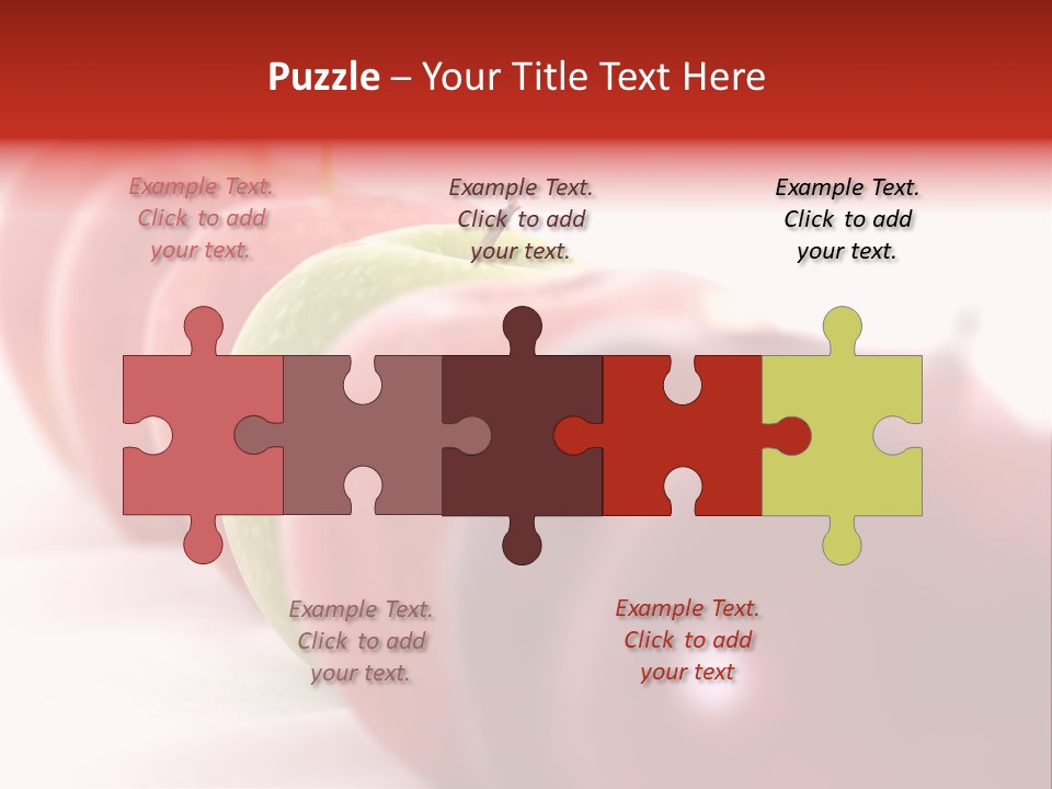 A Green Apple Is The Odd One Out In A Line Of Red PowerPoint Template