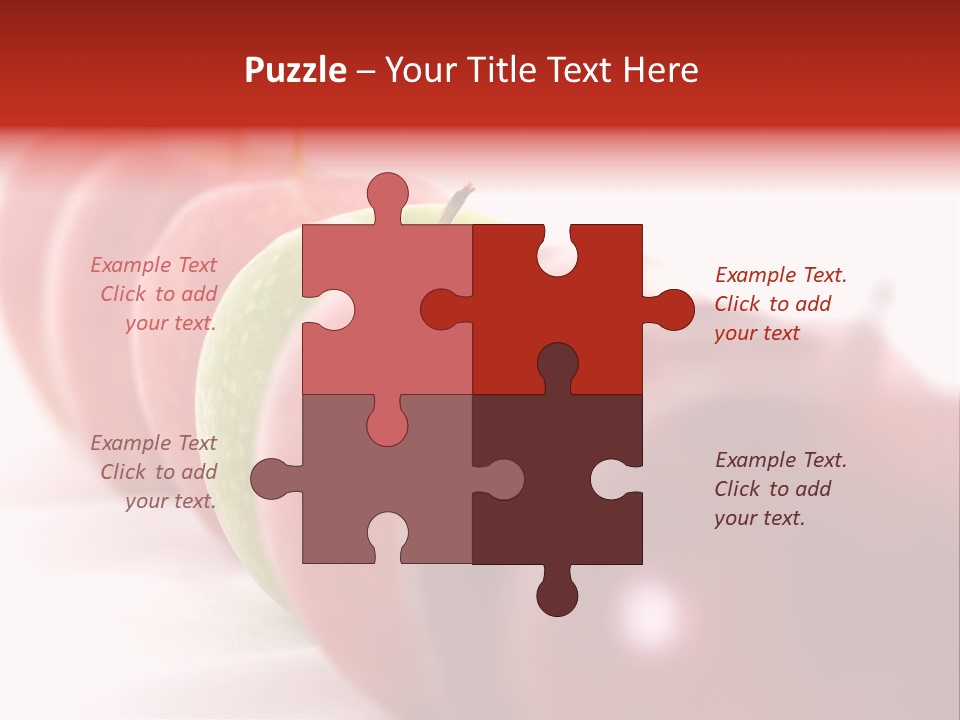 A Green Apple Is The Odd One Out In A Line Of Red PowerPoint Template