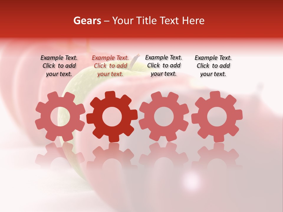 A Green Apple Is The Odd One Out In A Line Of Red PowerPoint Template