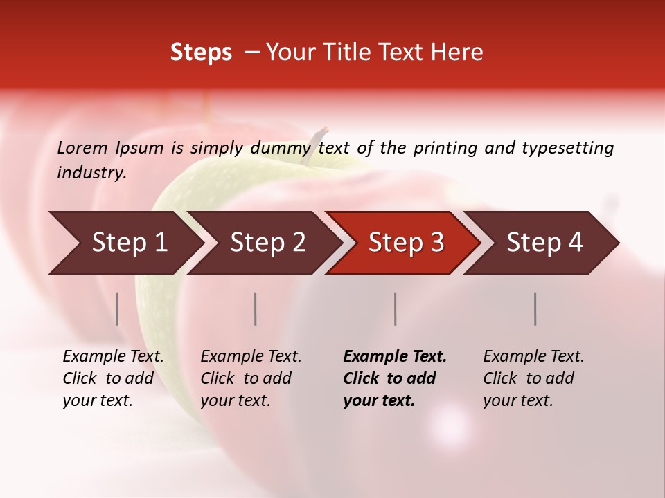 A Green Apple Is The Odd One Out In A Line Of Red PowerPoint Template