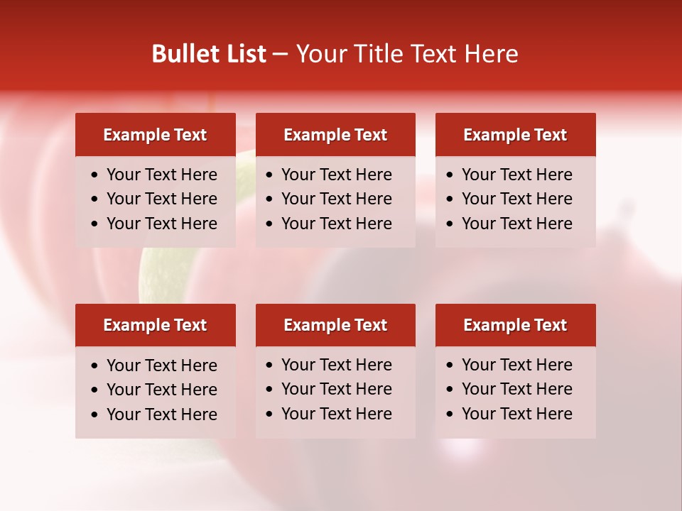 A Green Apple Is The Odd One Out In A Line Of Red PowerPoint Template