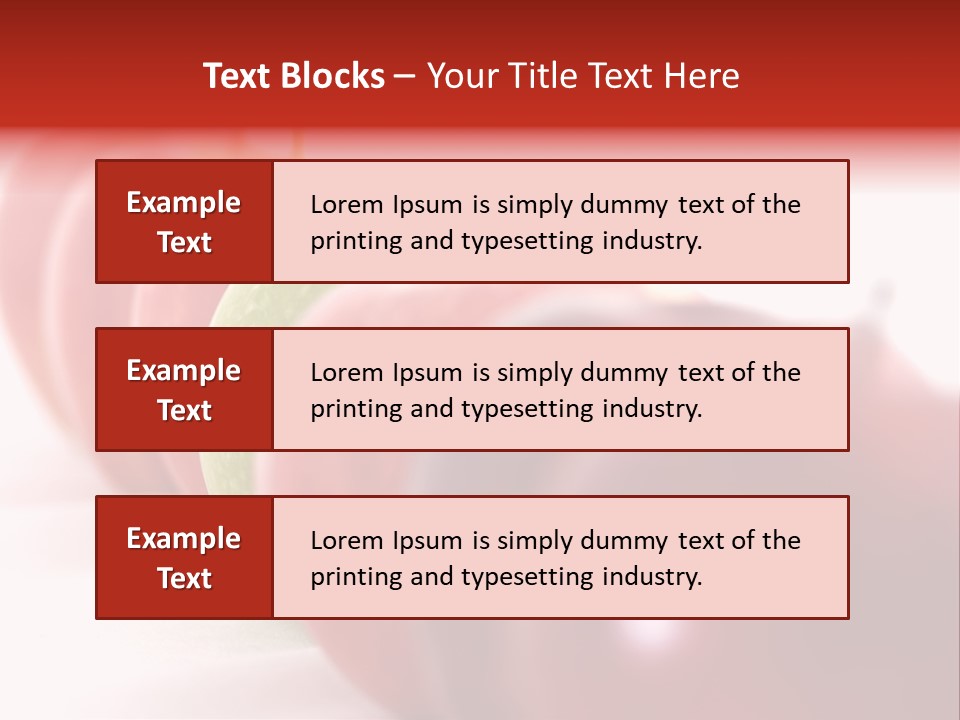 A Green Apple Is The Odd One Out In A Line Of Red PowerPoint Template