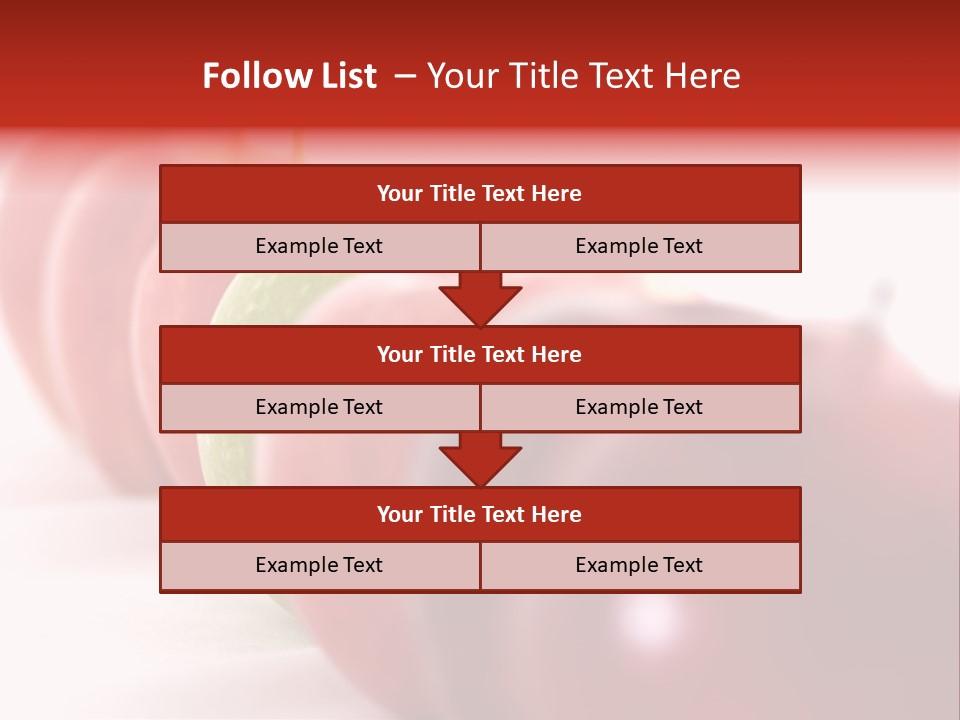 A Green Apple Is The Odd One Out In A Line Of Red PowerPoint Template