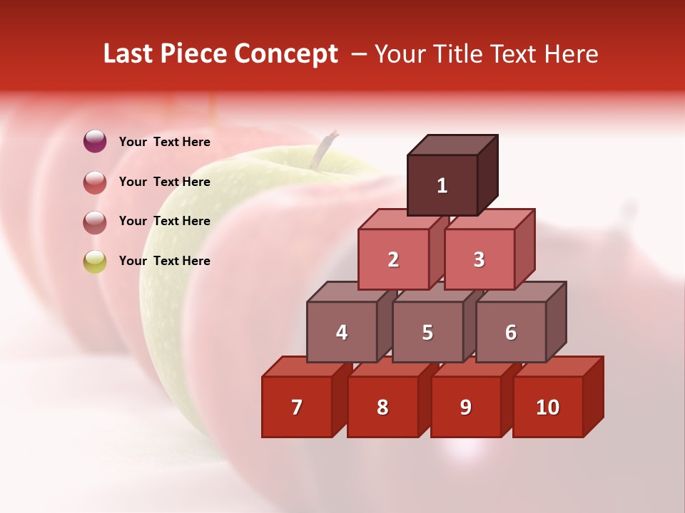 A Green Apple Is The Odd One Out In A Line Of Red PowerPoint Template