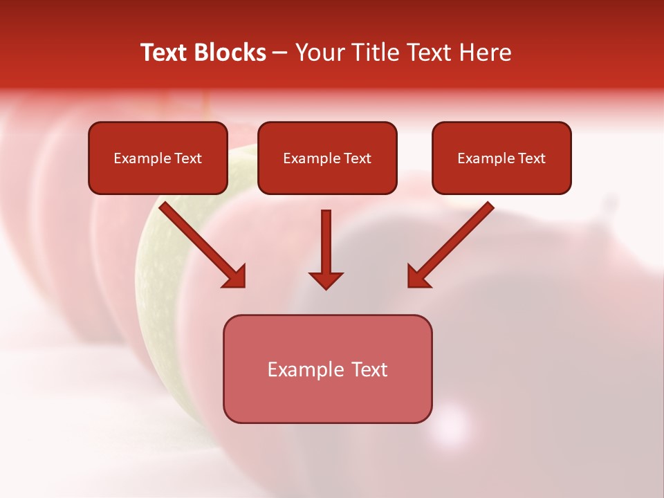 A Green Apple Is The Odd One Out In A Line Of Red PowerPoint Template