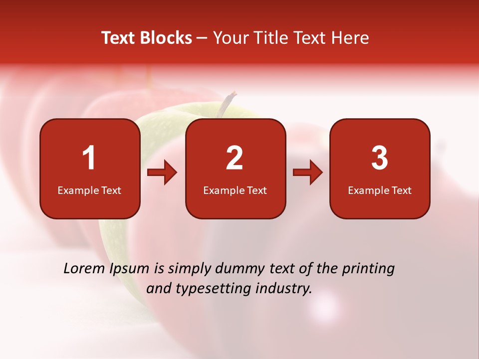 A Green Apple Is The Odd One Out In A Line Of Red PowerPoint Template