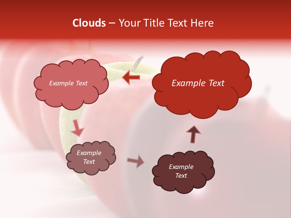 A Green Apple Is The Odd One Out In A Line Of Red PowerPoint Template