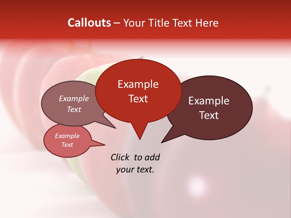 A Green Apple Is The Odd One Out In A Line Of Red PowerPoint Template