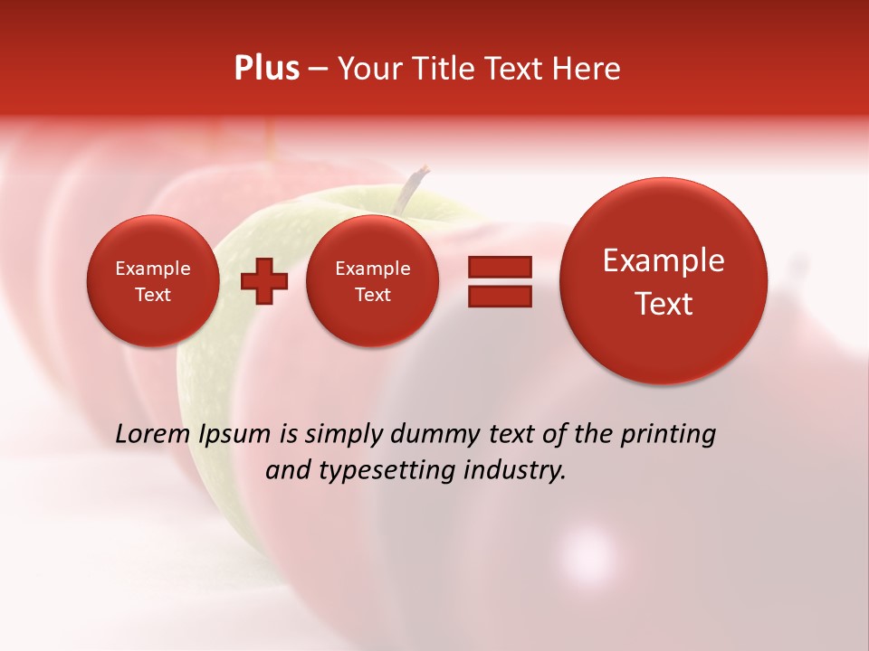 A Green Apple Is The Odd One Out In A Line Of Red PowerPoint Template