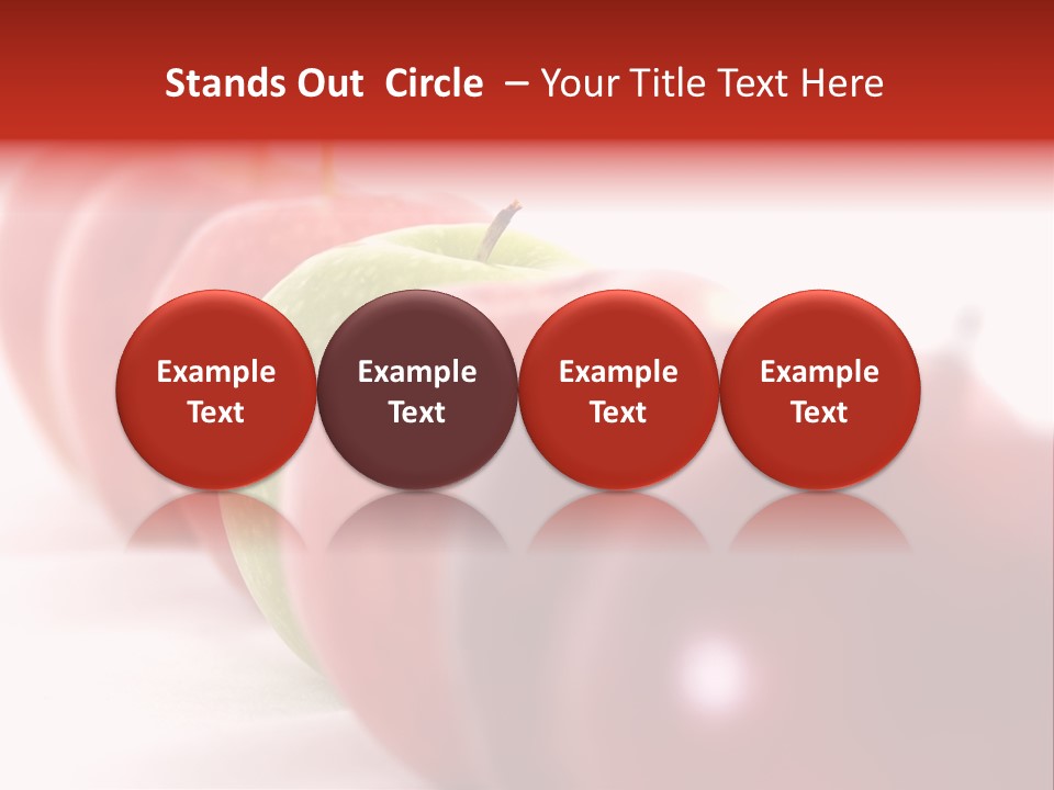 A Green Apple Is The Odd One Out In A Line Of Red PowerPoint Template