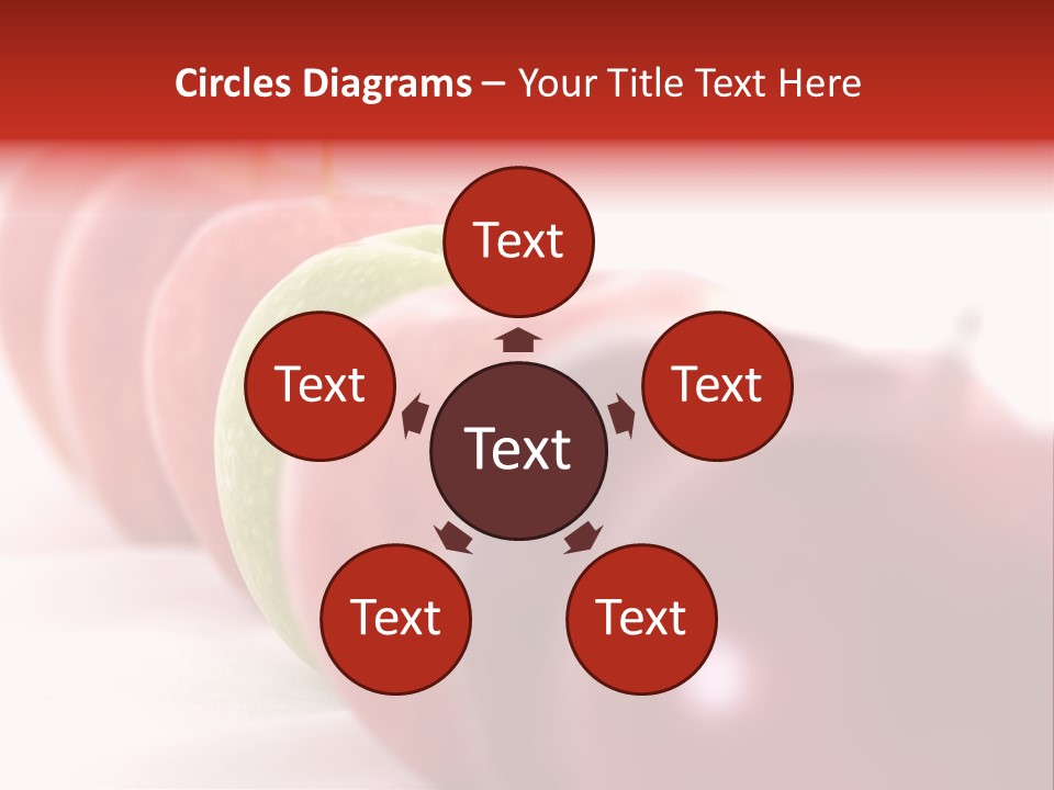 A Green Apple Is The Odd One Out In A Line Of Red PowerPoint Template