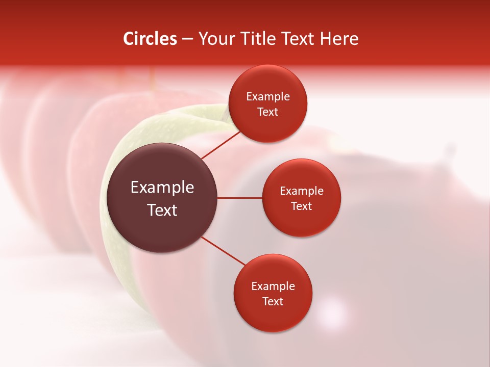 A Green Apple Is The Odd One Out In A Line Of Red PowerPoint Template