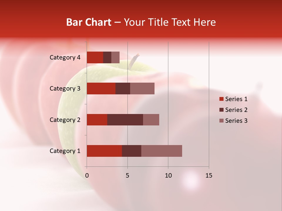 A Green Apple Is The Odd One Out In A Line Of Red PowerPoint Template