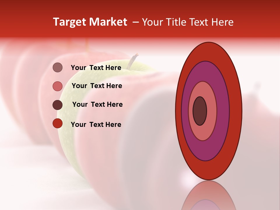A Green Apple Is The Odd One Out In A Line Of Red PowerPoint Template