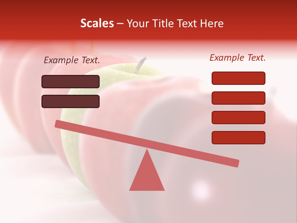 A Green Apple Is The Odd One Out In A Line Of Red PowerPoint Template