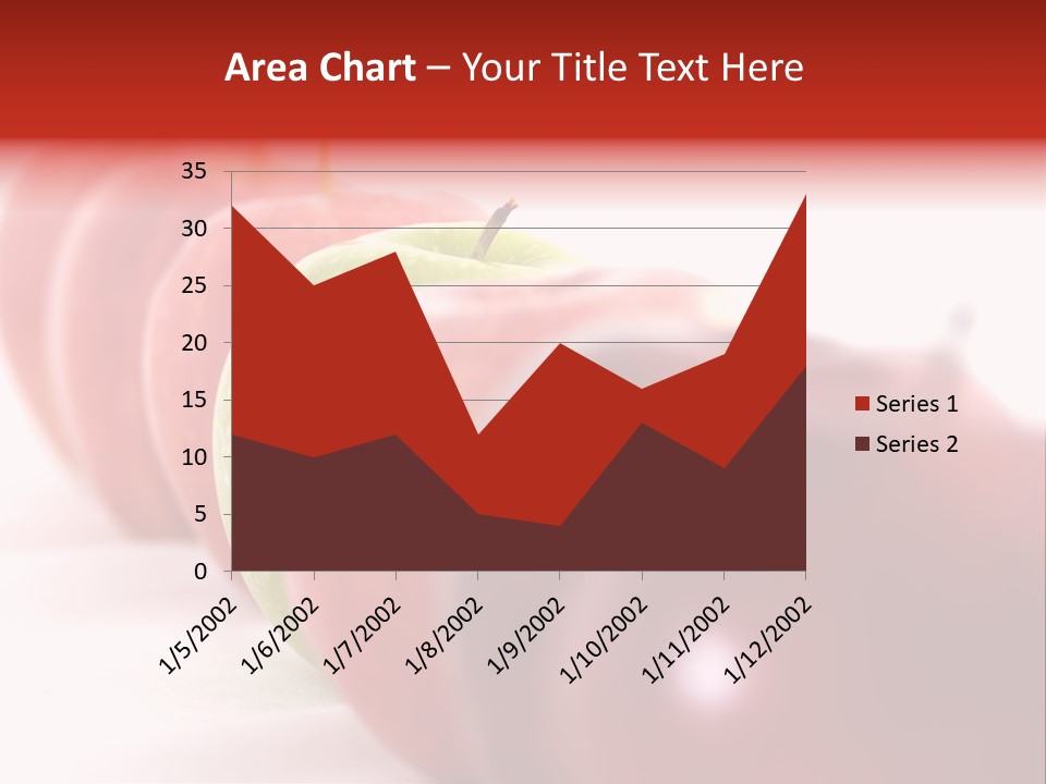 A Green Apple Is The Odd One Out In A Line Of Red PowerPoint Template