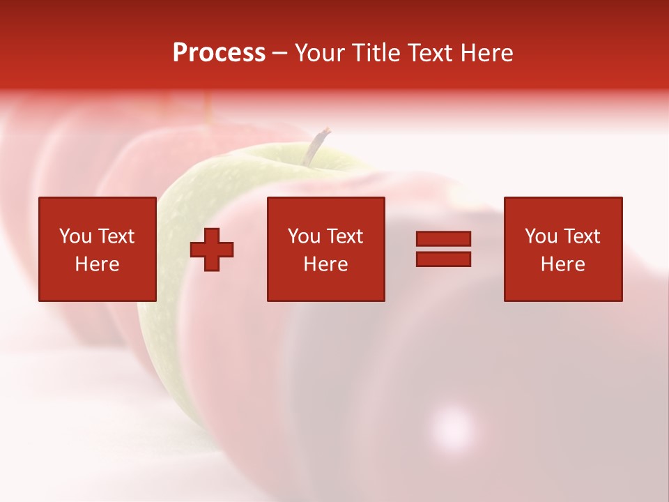 A Green Apple Is The Odd One Out In A Line Of Red PowerPoint Template