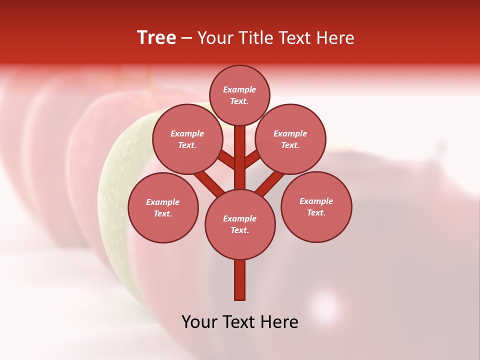 A Green Apple Is The Odd One Out In A Line Of Red PowerPoint Template