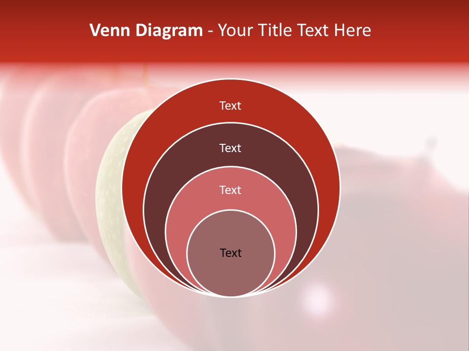 A Green Apple Is The Odd One Out In A Line Of Red PowerPoint Template