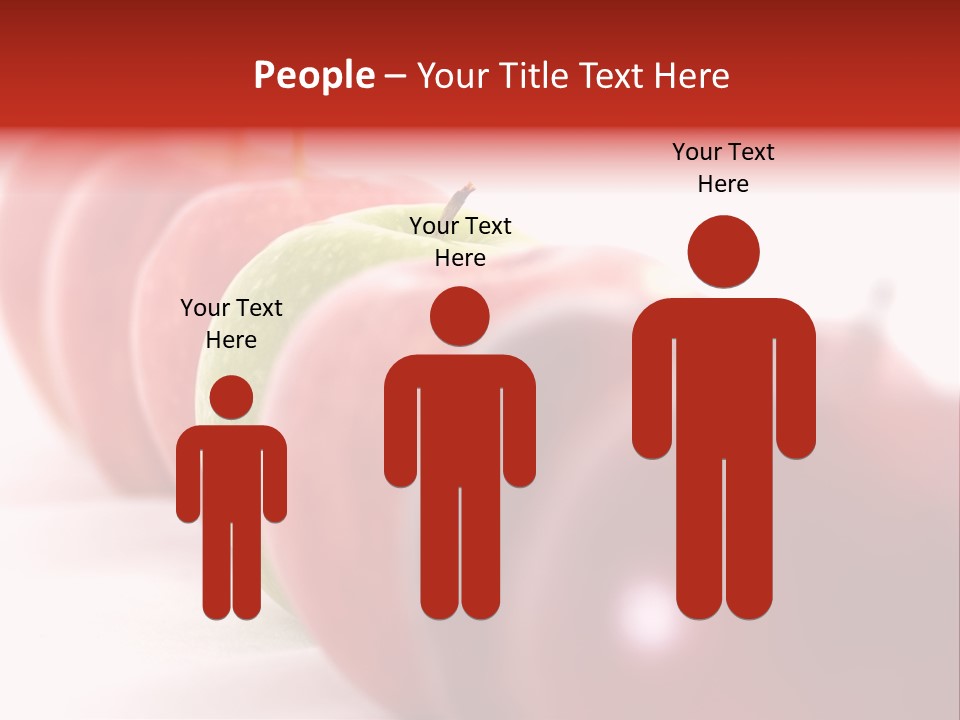 A Green Apple Is The Odd One Out In A Line Of Red PowerPoint Template