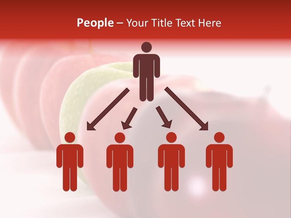 A Green Apple Is The Odd One Out In A Line Of Red PowerPoint Template