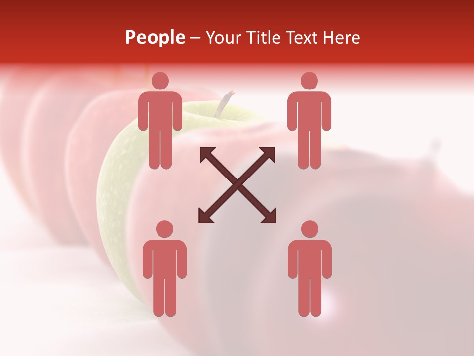 A Green Apple Is The Odd One Out In A Line Of Red PowerPoint Template