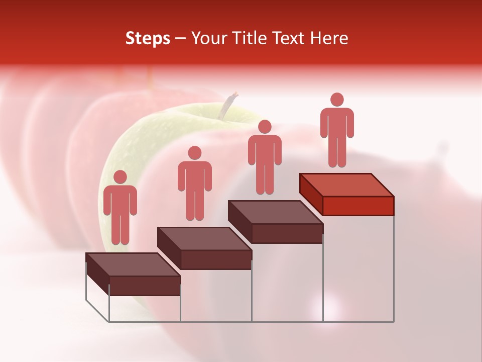 A Green Apple Is The Odd One Out In A Line Of Red PowerPoint Template