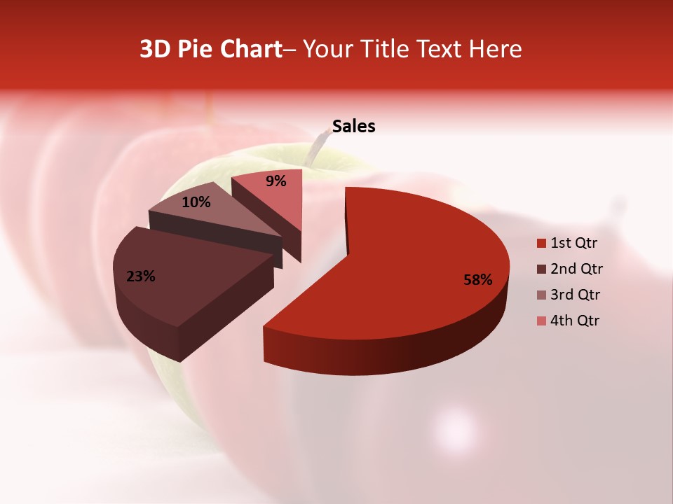 A Green Apple Is The Odd One Out In A Line Of Red PowerPoint Template