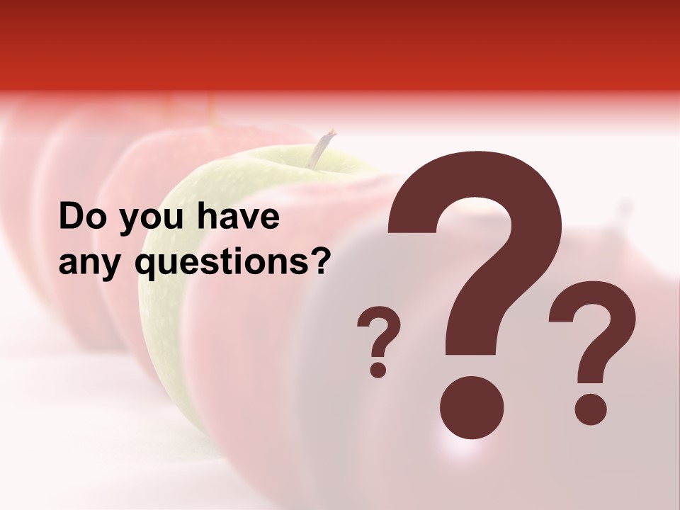 A Green Apple Is The Odd One Out In A Line Of Red PowerPoint Template