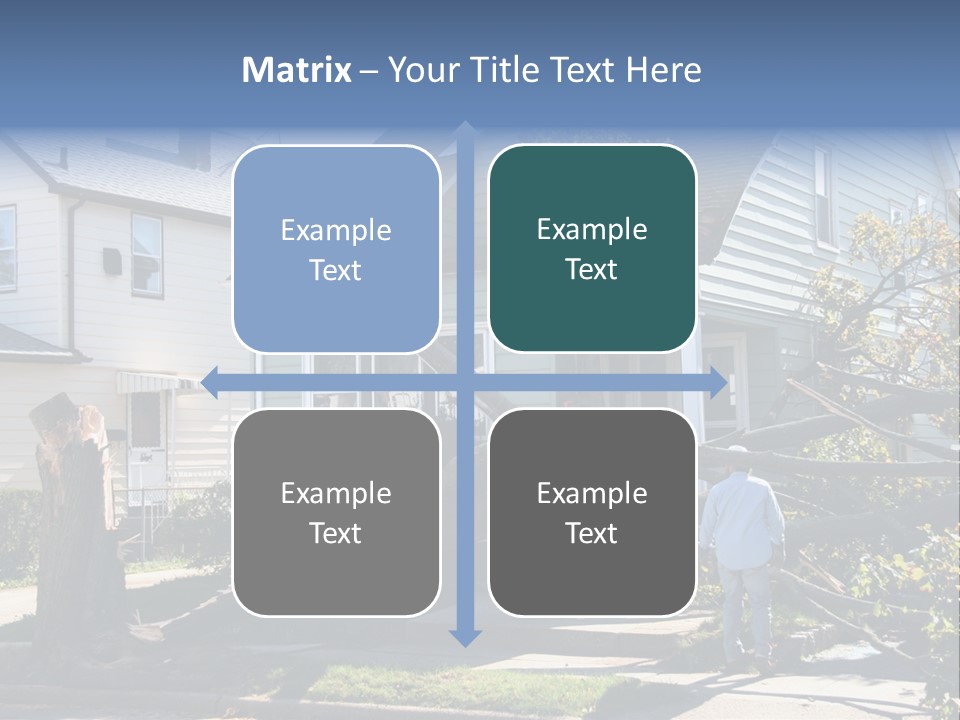 Damaged House From Tree Collapse Due To Storm PowerPoint Template