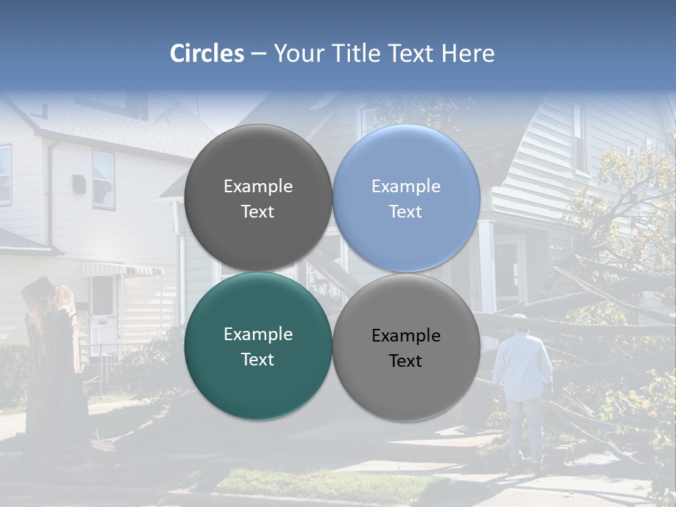 Damaged House From Tree Collapse Due To Storm PowerPoint Template