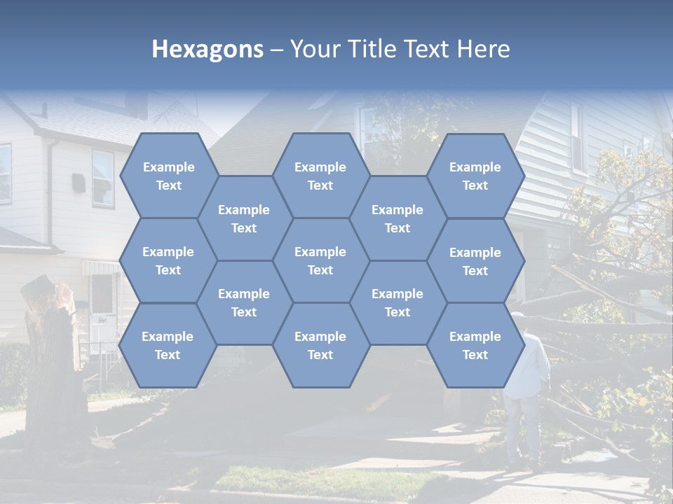 Damaged House From Tree Collapse Due To Storm PowerPoint Template