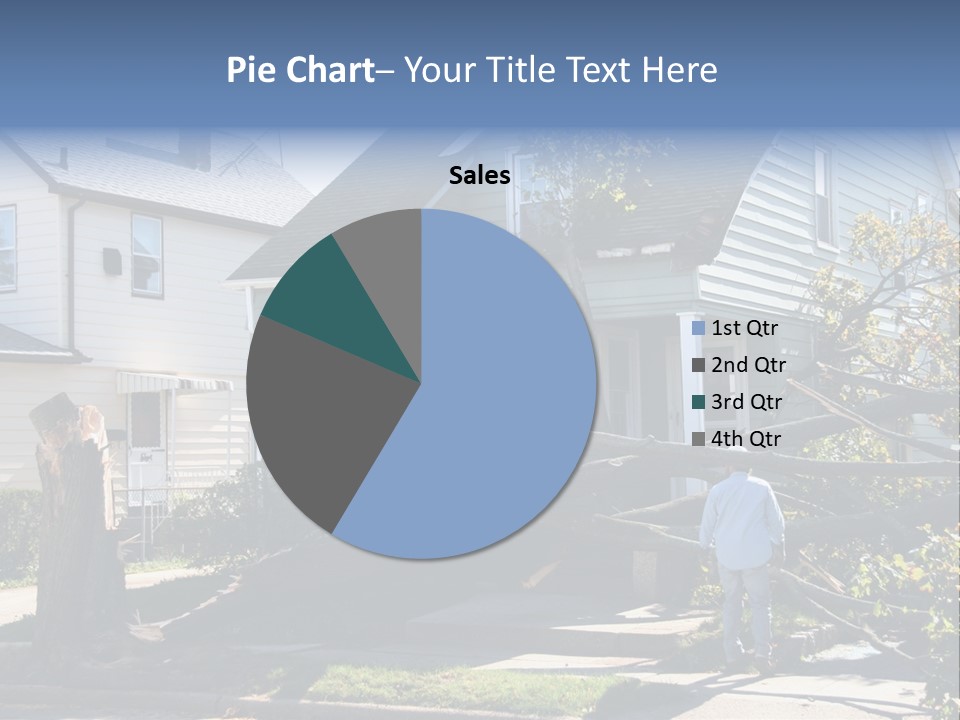 Damaged House From Tree Collapse Due To Storm PowerPoint Template