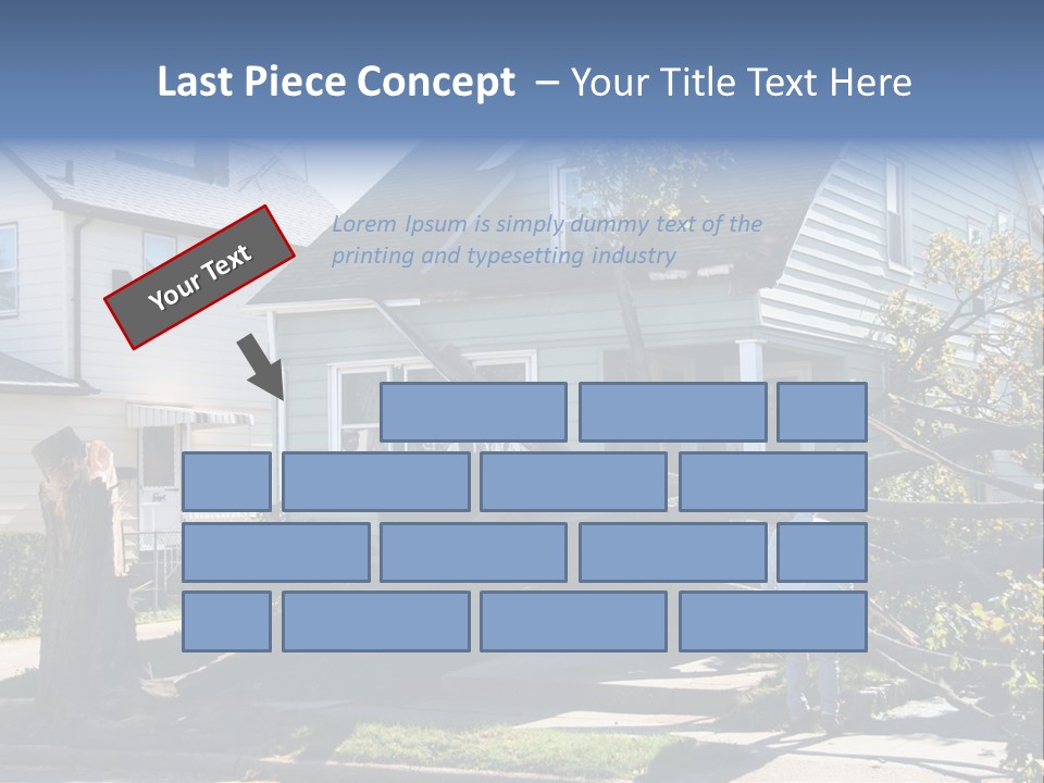 Damaged House From Tree Collapse Due To Storm PowerPoint Template