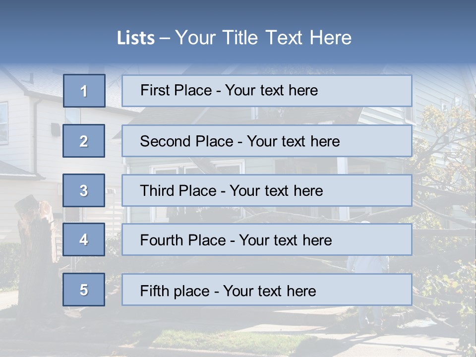 Damaged House From Tree Collapse Due To Storm PowerPoint Template