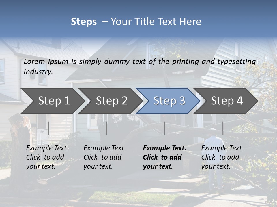 Damaged House From Tree Collapse Due To Storm PowerPoint Template