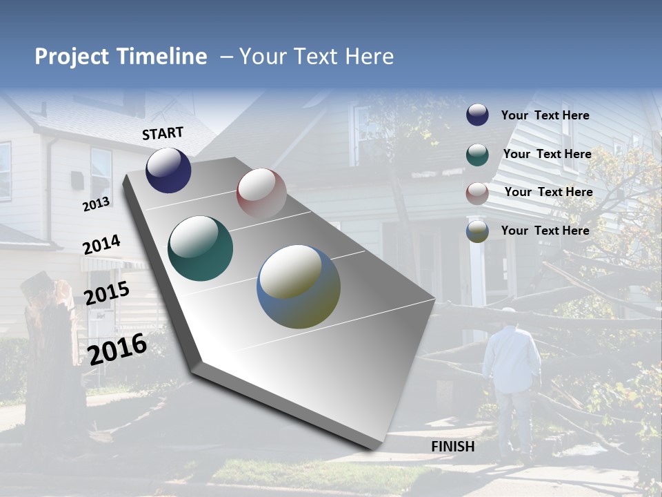 Damaged House From Tree Collapse Due To Storm PowerPoint Template