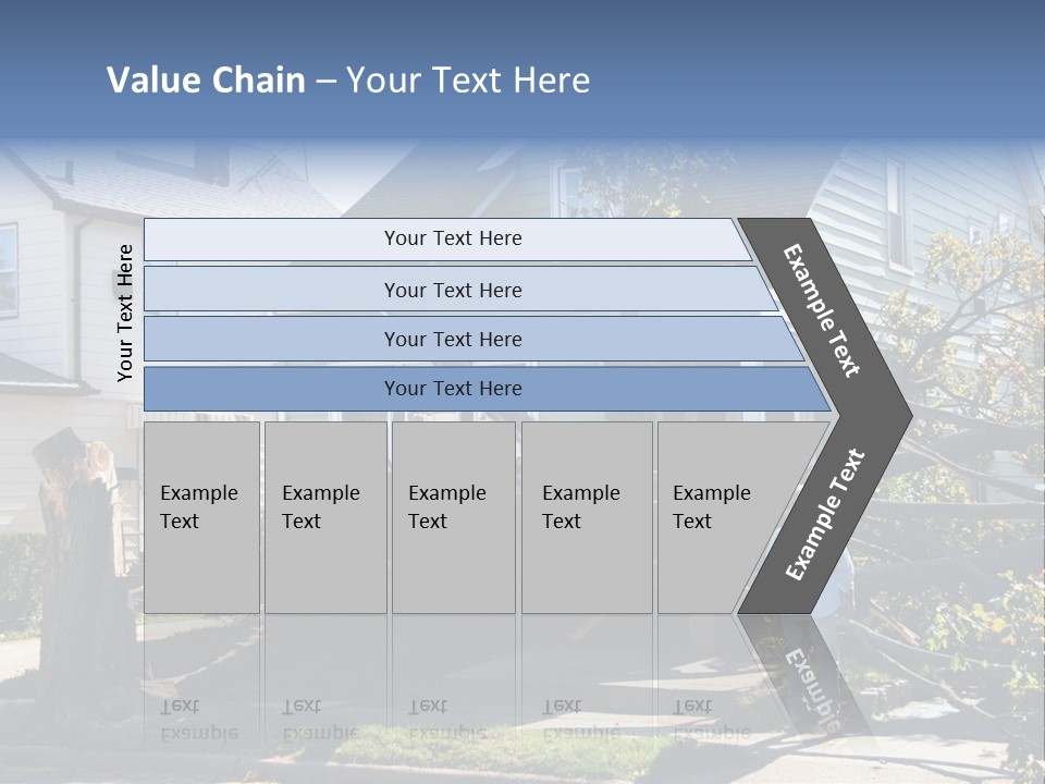 Damaged House From Tree Collapse Due To Storm PowerPoint Template