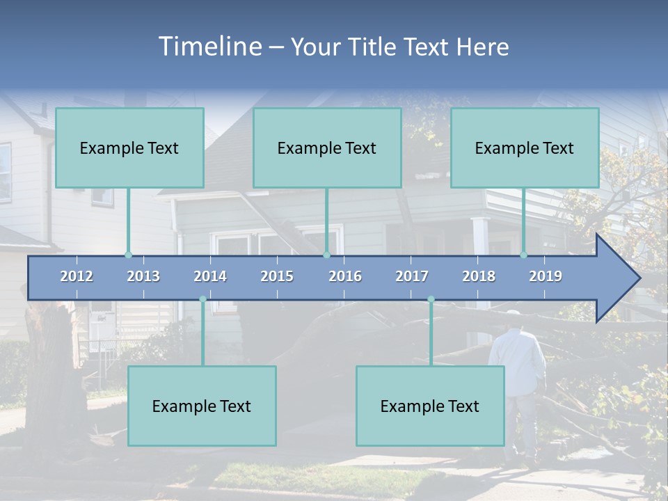 Damaged House From Tree Collapse Due To Storm PowerPoint Template
