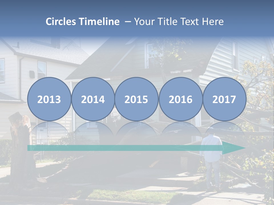 Damaged House From Tree Collapse Due To Storm PowerPoint Template