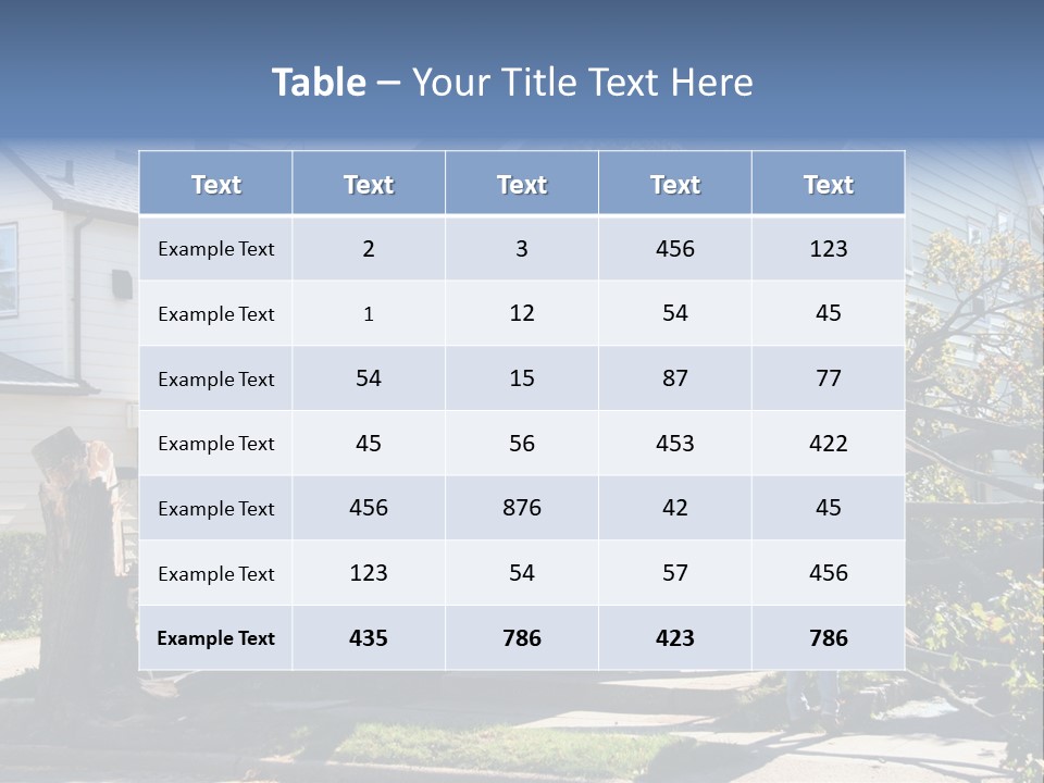 Damaged House From Tree Collapse Due To Storm PowerPoint Template
