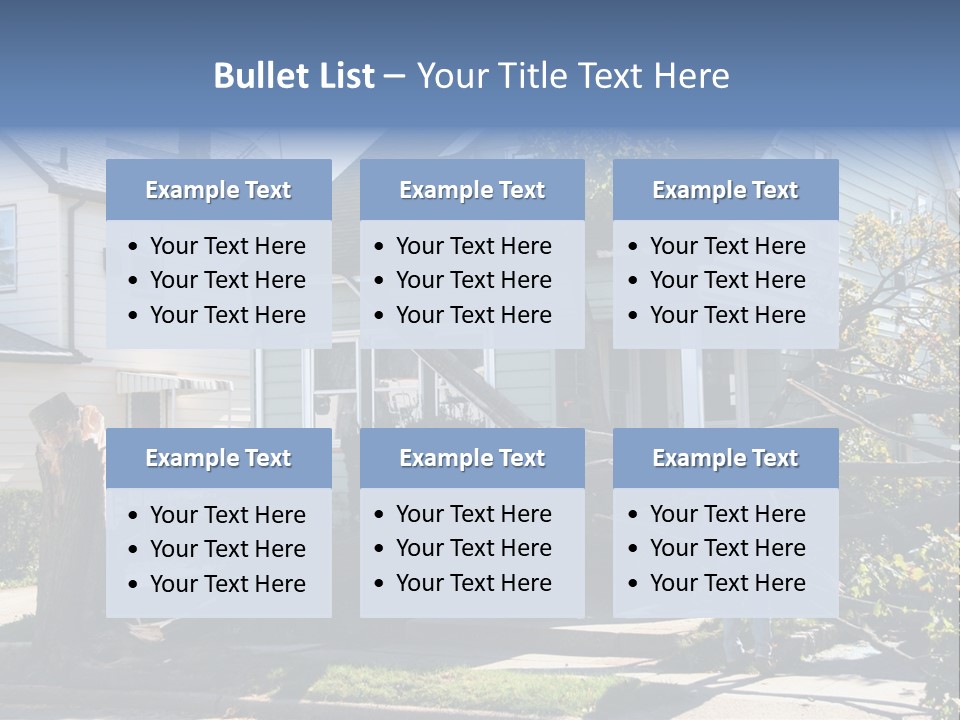 Damaged House From Tree Collapse Due To Storm PowerPoint Template