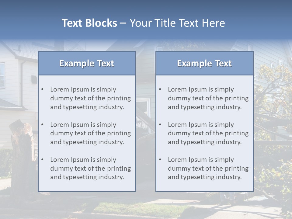Damaged House From Tree Collapse Due To Storm PowerPoint Template