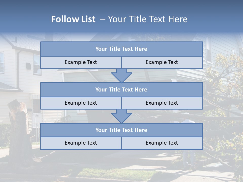 Damaged House From Tree Collapse Due To Storm PowerPoint Template