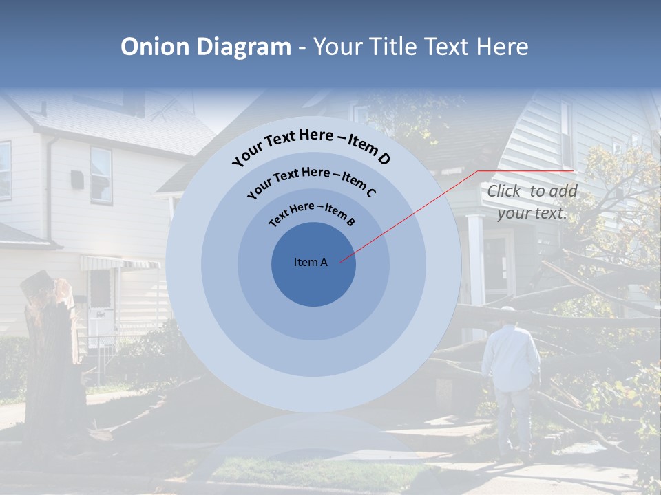 Damaged House From Tree Collapse Due To Storm PowerPoint Template