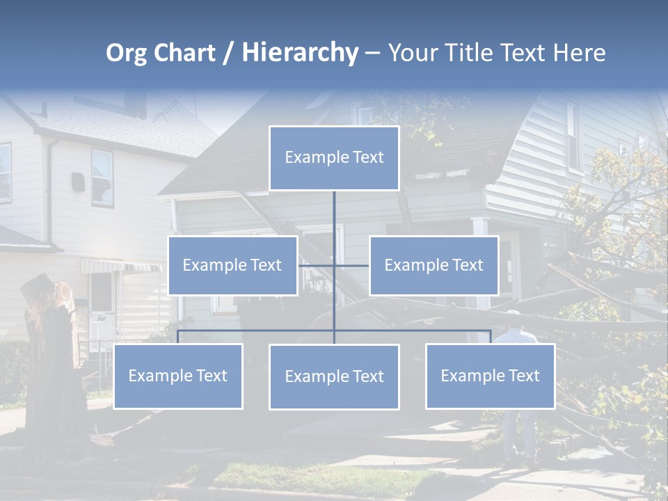 Damaged House From Tree Collapse Due To Storm PowerPoint Template