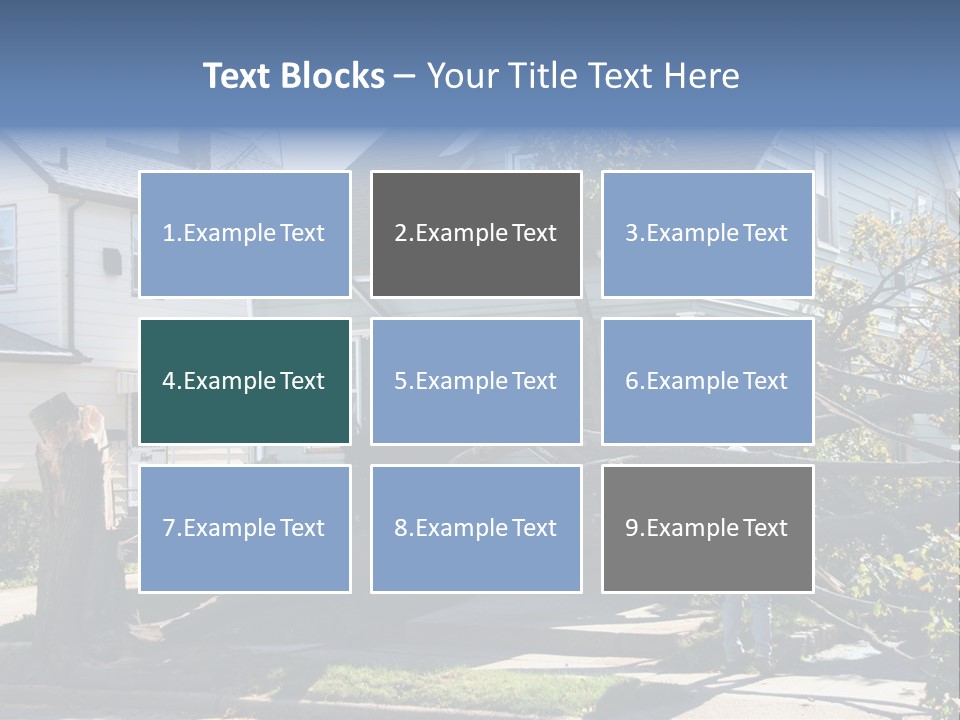 Damaged House From Tree Collapse Due To Storm PowerPoint Template
