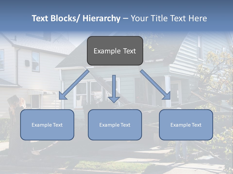 Damaged House From Tree Collapse Due To Storm PowerPoint Template